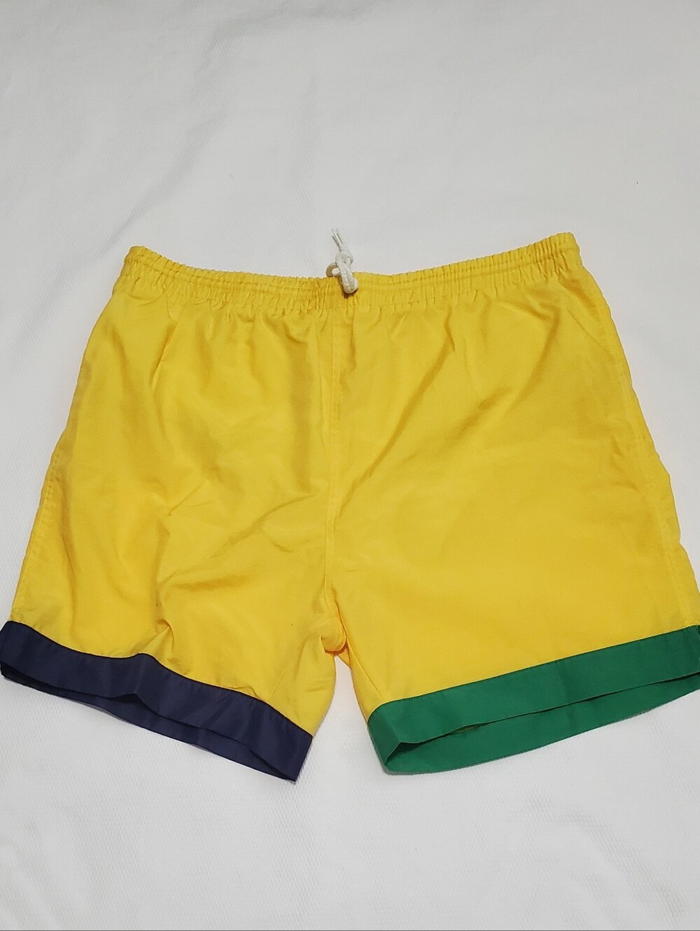 Jack Nicklaus Vintage Swim Trunks 5" Baggies Yellow Large
